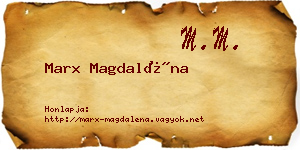 Marx Magdaléna névjegykártya
